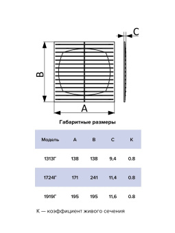 Эра. Решетка вентиляционная накладная 1313Г