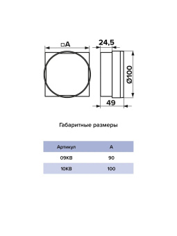 ЭРА Соединитель КВ квадрата с круглым воздуховодом D100