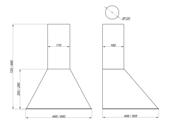 Вытяжка купольная ELIKOR Эпсилон 50П-430-ПЗЛ черный/золото
